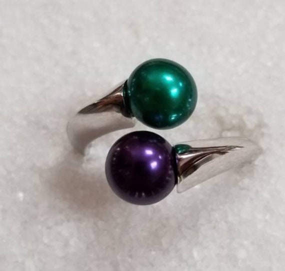 sterling Silber Doppel Perle Mount Verstellbarer Ring | Perlen Nicht Enthalten von ShuckingAwesome