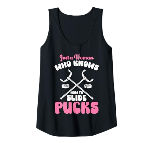 Damen Just A Woman Who Knows How To Slide Picks Shuffleboard Tank Top von Shuffleboard Spiel Sportart Design