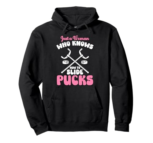 Just A Woman Who Knows How To Slide Picks Shuffleboard Pullover Hoodie von Shuffleboard Spiel Sportart Design