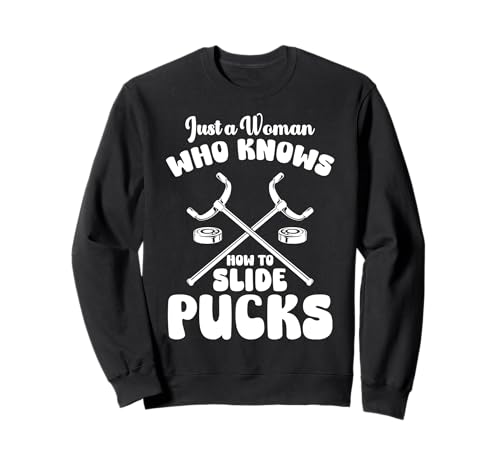 Just A Woman Who Knows How To Slide Picks Shuffleboard Sweatshirt von Shuffleboard Spiel Sportart Design