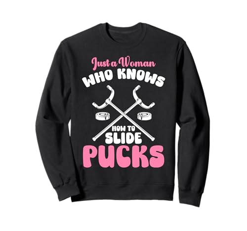 Just A Woman Who Knows How To Slide Picks Shuffleboard Sweatshirt von Shuffleboard Spiel Sportart Design