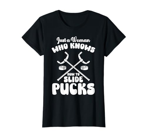 Just A Woman Who Knows How To Slide Picks Shuffleboard T-Shirt von Shuffleboard Spiel Sportart Design