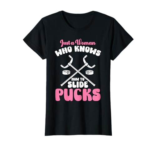 Just A Woman Who Knows How To Slide Picks Shuffleboard T-Shirt von Shuffleboard Spiel Sportart Design