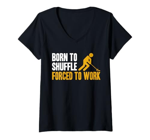 Damen Born to Shuffle Forced to Work Shuffleboard Player T-Shirt mit V-Ausschnitt Damen Born to Shuffle Forced to Work Shuffleboard Player T-Shirt mit V-Ausschnitt von Shuffleboard Spiel Sportart Designs Idee