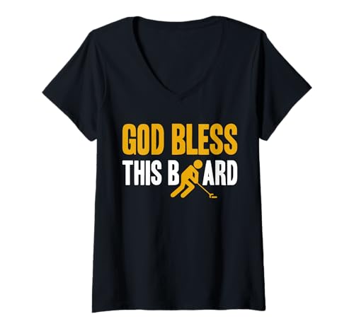 Damen God Bless This Board Shuffleboard Player T-Shirt mit V-Ausschnitt Damen God Bless This Board Shuffleboard Player T-Shirt mit V-Ausschnitt von Shuffleboard Spiel Sportart Designs Idee