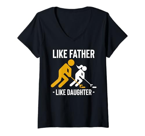 Damen Like Father Like Daughter Shuffleboard Player T-Shirt mit V-Ausschnitt Damen Like Father Like Daughter Shuffleboard Player T-Shirt mit V-Ausschnitt von Shuffleboard Spiel Sportart Designs Idee