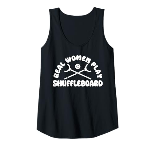 Damen Real Women Play Shuffleboard Player Tank Top Damen Real Women Play Shuffleboard Player Tank Top von Shuffleboard Spiel Sportart Designs Idee