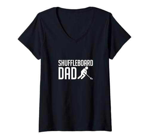 Damen Shuffleboard Dad Player Fathers Day T-Shirt mit V-Ausschnitt Damen Shuffleboard Dad Player Fathers Day T-Shirt mit V-Ausschnitt von Shuffleboard Spiel Sportart Designs Idee