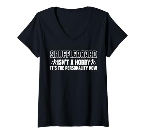 Damen Shuffleboard Player Isnt A Hobby T-Shirt mit V-Ausschnitt von Shuffleboard Spiel Sportart Designs Idee