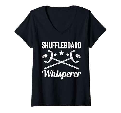 Damen Shuffleboard Player Whisperer T-Shirt mit V-Ausschnitt Damen Shuffleboard Player Whisperer T-Shirt mit V-Ausschnitt von Shuffleboard Spiel Sportart Designs Idee