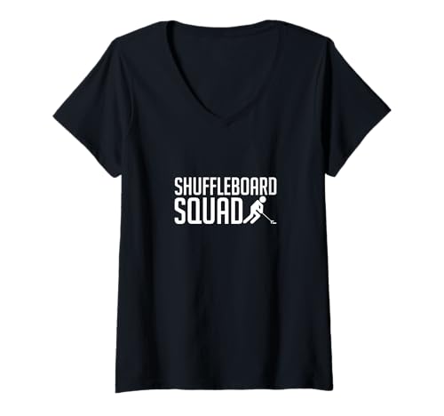 Damen Shuffleboard Squad Player T-Shirt mit V-Ausschnitt Damen Shuffleboard Squad Player T-Shirt mit V-Ausschnitt von Shuffleboard Spiel Sportart Designs Idee