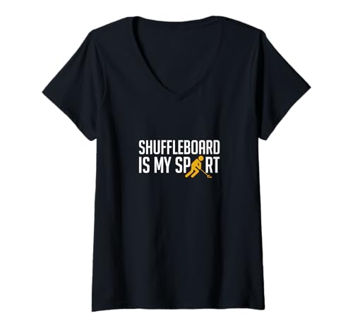 Damen Shuffleboard is My Sport Player T-Shirt mit V-Ausschnitt Damen Shuffleboard is My Sport Player T-Shirt mit V-Ausschnitt von Shuffleboard Spiel Sportart Designs Idee