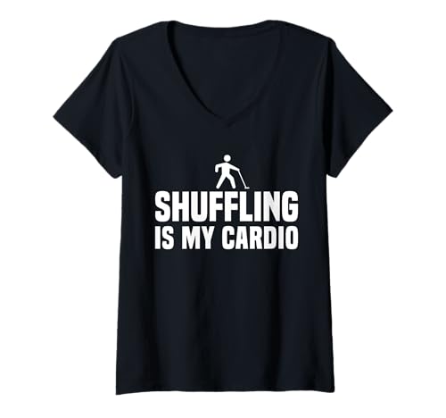 Damen Shuffling is My Cardio Shuffleboard Player T-Shirt mit V-Ausschnitt von Shuffleboard Spiel Sportart Designs Idee
