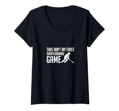 Damen This Aint My First Shuffleboard Game Player T-Shirt mit V-Ausschnitt Damen This Aint My First Shuffleboard Game Player T-Shirt mit V-Ausschnitt von Shuffleboard Spiel Sportart Designs Idee
