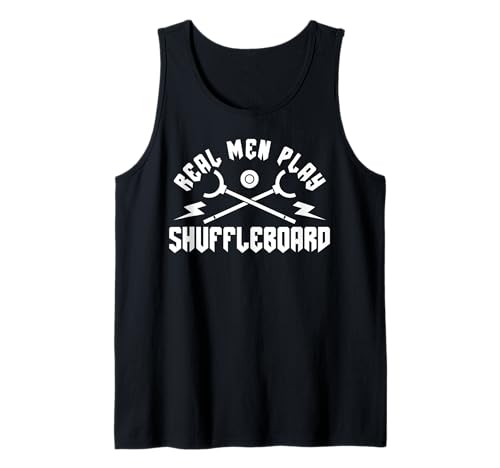 Herren Real Men Play Shuffleboard Player Tank Top Herren Real Men Play Shuffleboard Player Tank Top von Shuffleboard Spiel Sportart Designs Idee