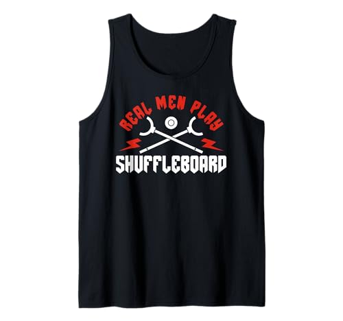 Herren Real Men Play Shuffleboard Player Tank Top von Shuffleboard Spiel Sportart Designs Idee