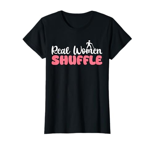 Real Woman Shuffle Shuffleboard Player T-Shirt von Shuffleboard Spiel Sportart Designs Idee