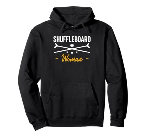 Shuffleboard Woman Player Pullover Hoodie von Shuffleboard Spiel Sportart Designs Idee