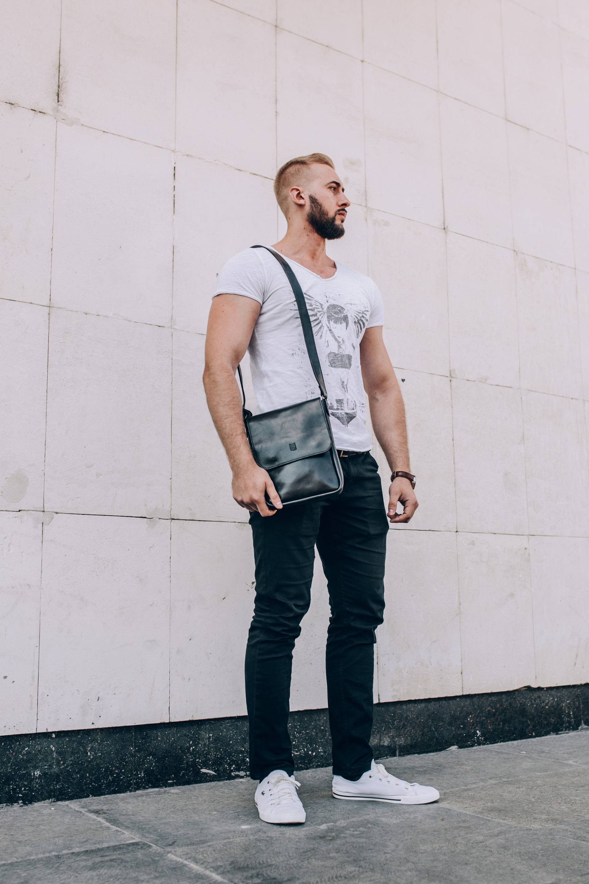 Crossbody Ledertasche Herren, 30. Geburtstag Geschenk Für Männer, Medium Geldbörse, Polizeibeamte Geschenke Männer von ShufliaCrafts