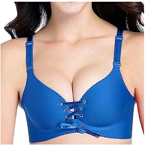 Shujin Damen Push up BH V Ausschnitt Ohne Bügel Nahtlos Bra Bustier mit Schnürung vorne Bra Unterwäsche von Shujin