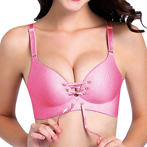 Shujin Damen Push up BH V Ausschnitt Ohne Bügel Nahtlos Bra Bustier mit Schnürung vorne Bra Unterwäsche von Shujin