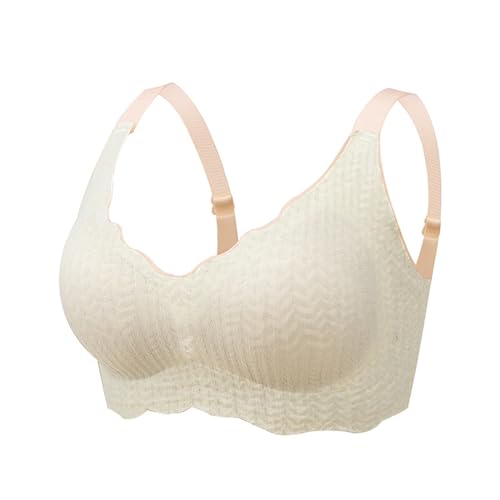 Shujin Elrosoy Jelly Gel Shaping BH,Gel Formender Komfort-BH für Damen Soft BH ohne Bügel Push Up Nahtlos Spitzen Bra Air Bra Weich Atmungsaktiv Bügelloser Bustier für Schlafen Yoga(Weiß,XXL) von Shujin