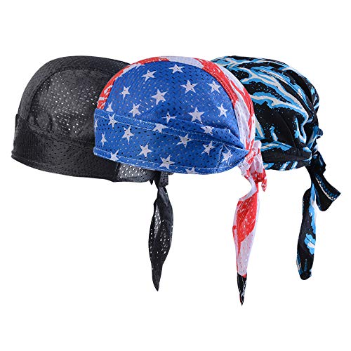 Shujin Unisex 3 Stücke Set Bandana Cap Outdoor Sport Fahrrad atmungsaktiv Hat Kopftuch Kopfband Quick-Dry Biker Bandanas Radfahren Kopftuch (One Size, Set 6) von Shujin