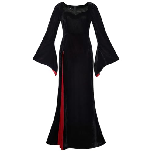 Shukqueen Morticia Cosplay-Kostüm für Damen, schwarzes Kleid, Halloween-Kostüme, Größe XS Shukqueen Morticia Cosplay-Kostüm für Damen, schwarzes Kleid, Halloween-Kostüme, Größe XS von Shukqueen