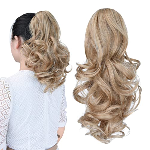 Shulashop Pferdeschwanz-Extensions, blond, 35,6 cm, Pferdeschwanz-Haarverlängerung, kurzes, lockiges Haar, natürlich aussehendes Kunsthaar für Frauen, blond Shulashop Pferdeschwanz-Extensions, blond, 35,6 cm, Pferdeschwanz-Haarverlängerung, kurzes, lockiges Haar, natürlich aussehendes Kunsthaar für Frauen, blond von ShulaSHOP
