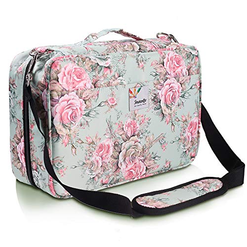 Shulaner 300 Slots Federmäppchen Hält 300 Bleistifte oder 200 Gelschreiber mit Reißverschluss Verschluss Nylon Pen Organizer großer Kapazität Coloured Pencil Case mit Schultergurt - Grün Rose von Shulaner