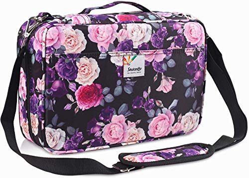 Shulaner 300 Slots Federmäppchen Hält 300 Bleistifte oder 200 Gelschreiber mit Reißverschluss Verschluss Nylon Pen Organizer mit große Kapazität Coloured Pencil Case - Purpur Rosa Rose von Shulaner