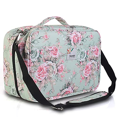 Shulaner Federmäppchen mit Schlitz für 480 bis 488 Buntstifte oder 320 bis 328 Farbgelstifte mit Reißverschluss, große Kapazität, Nylon-Stift-Organizer-Tasche mit Schultergurt für Maler oder Künstler, von Shulaner