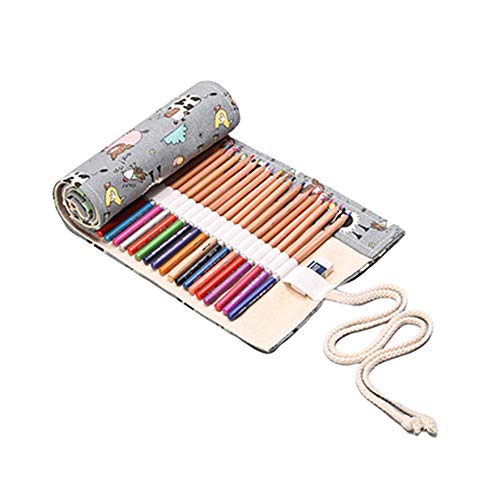 Shulishishop stiftemappe rollmäppchen Bleistiftverpackung Leinwand Federmäppchen Federmäppchen Mädchen Bleistiftbeutel 24 von Shulishishop