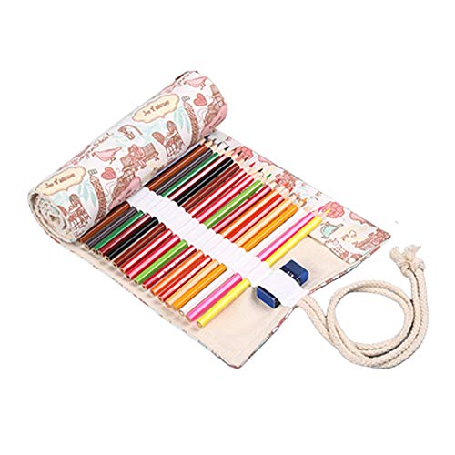 Shulishishop stifterolle stiftemappe Bleistiftverpackung Leinwand Federmäppchen Federmäppchen Mädchen Bleistiftbeutel 72 von Shulishishop