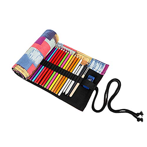 Shulishishop stifterolle stiftemappe Leinwand Federmäppchen Federmäppchen Mädchen Bleistiftbeutel Bleistiftverpackung 48 von Shulishishop