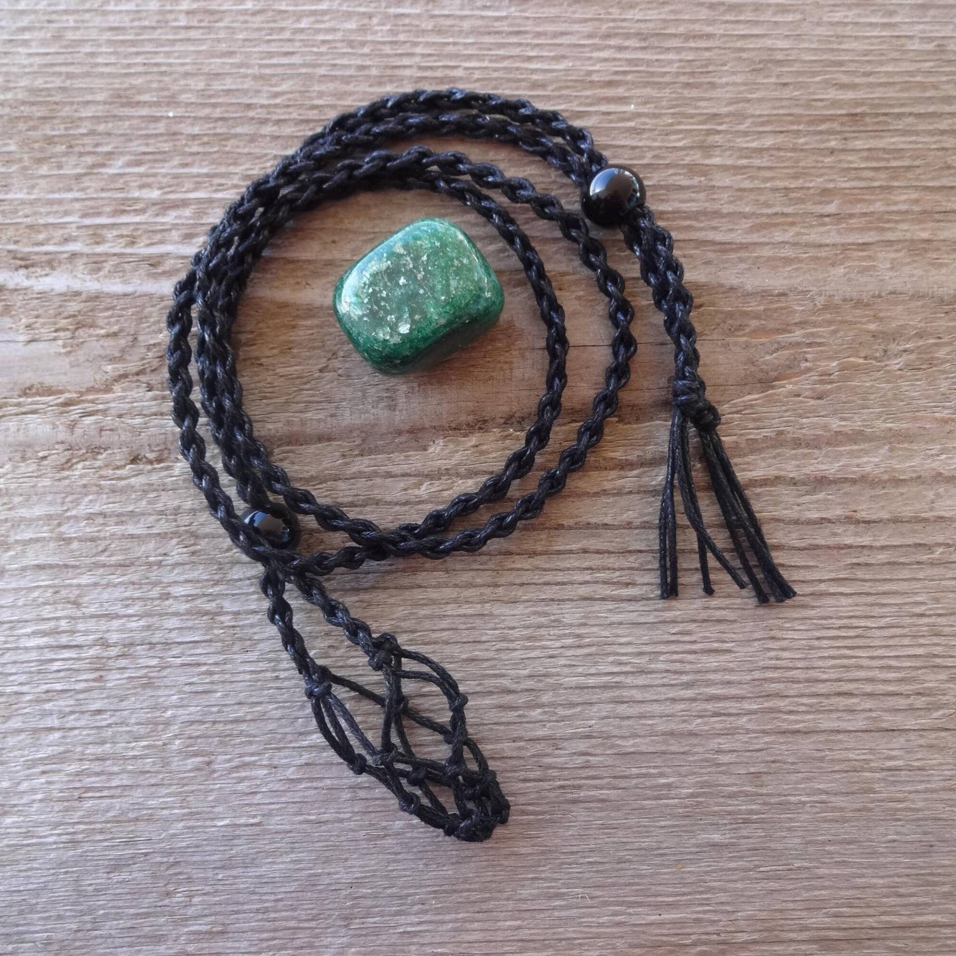 Makramee Käfig Kristallhalter Halskette, Kristallbeutel Diy Steinhalter Anhänger, Leerer Kristallstein Beutel Geschenk von ShungitArtCabochons