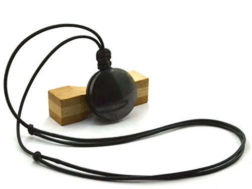 Schungit Stein massiv schwarz Persönliche Schutz Anhänger verschiedene Formen für Männer für Frauen resizable Halskette (Vermögen) von Shungite UK