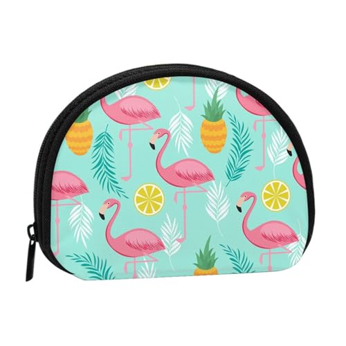 Aufbewahrungstasche mit Erdbeermuscheln, Mini-Tasche, Geldbörse, Kleingeldtasche für Damen, Mädchen, Kinder, Flamingo, Einheitsgröße von Shunieg