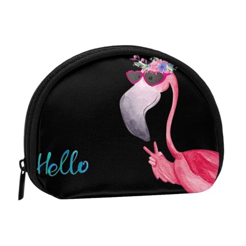 Aufbewahrungstasche mit Marmor-Muscheln, Violett, Mini-Tasche, Geldbörse, Wickeltasche für Damen, Mädchen, Kinder, Hello Glasses Flamingo, Einheitsgröße von Shunieg