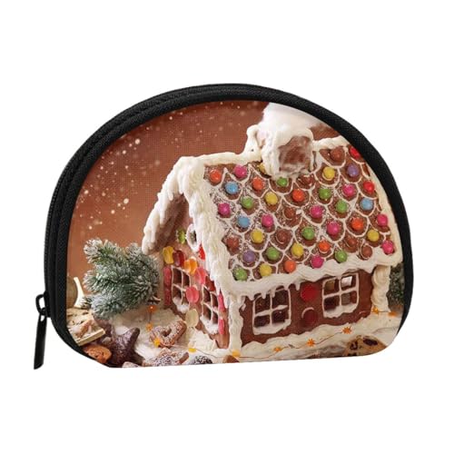 Aufbewahrungstasche mit Pflanzenmuscheln, Mini-Beutel, Geldbörse, Wickeltasche für Damen, Mädchen, Kinder, Weihnachtsdorfhaus, Einheitsgröße von Shunieg