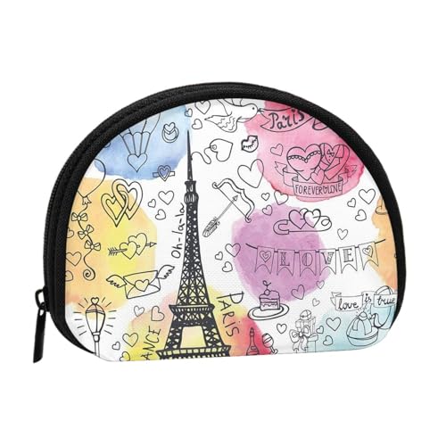 Aufbewahrungstasche mit Schmetterlingsmuscheln, Mini-Tasche, Geldbörse, Wickeltasche für Damen, Mädchen, Kinder, Französischer Eiffelturm Paris Tour, Einheitsgröße von Shunieg