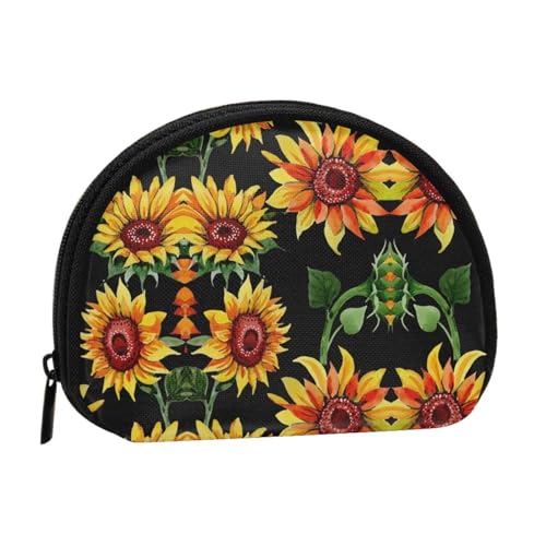 Bauwagen Muschel-Aufbewahrungstasche Mini-Tasche Geldbörse Kleingeldtasche für Damen, Mädchen, Kinder, Schöne Sonnenblumen, Einheitsgröße von Shunieg