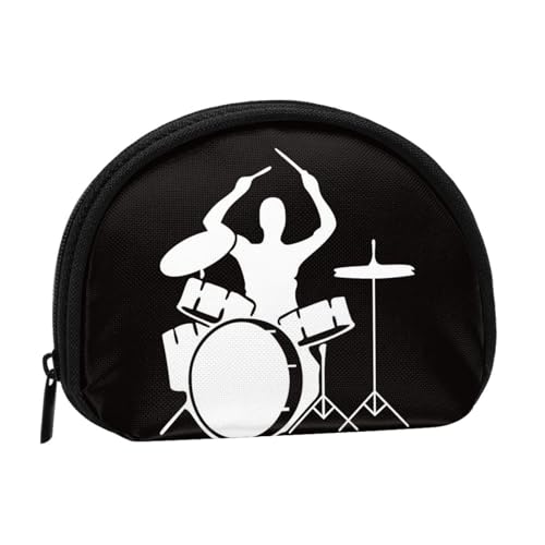 Bunte Pfauenmuschel-Aufbewahrungstasche, Mini-Tasche, Geldbörse, Kleingeldtasche für Damen, Mädchen, Kinder, Drummer, Einheitsgröße von Shunieg