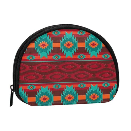 Chip Cookies Shell Aufbewahrungstasche Mini Pouch Wallet Change Bag für Frauen Mädchen Kinder, Ethnisches geometrisches Muster, Einheitsgröße von Shunieg
