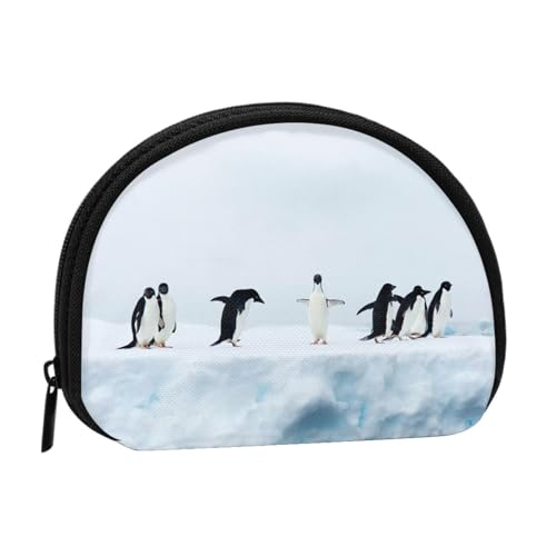 Chip Cookies Shell Aufbewahrungstasche Mini Pouch Wallet Change Bag für Frauen Mädchen Kinder, Pinguine, Einheitsgröße von Shunieg