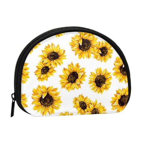 Ethnische Schildkröte, gestreifte Muschel-Aufbewahrungstasche, Mini-Tasche, Geldbörse, Wickeltasche für Damen, Mädchen, Kinder, sonnenblume, Einheitsgröße von Shunieg