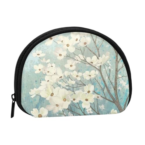 Graue Aufbewahrungstasche mit Zen-Steinen, Mini-Beutel, Geldbörse, Kleingeldtasche für Damen, Mädchen, Kinder, Frühlingsblumenblüten, Einheitsgröße von Shunieg