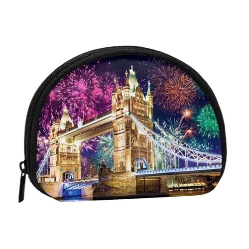 Graue Aufbewahrungstasche mit Zen-Steinen, Mini-Beutel, Geldbörse, Kleingeldtasche für Damen, Mädchen, Kinder, Night London Tower Bridge, Einheitsgröße von Shunieg