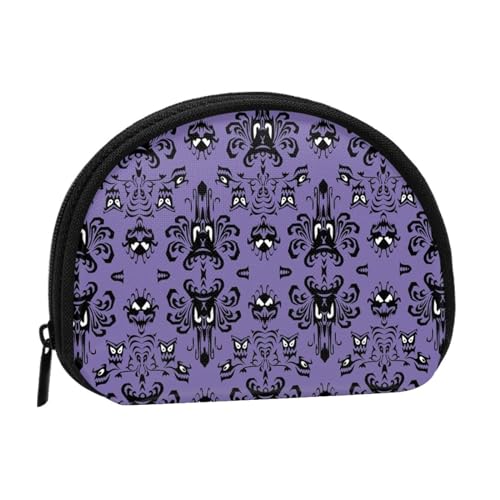 Mini-Aufbewahrungstasche mit Horror-Muster auf violettem Hintergrund, für Damen, Mädchen, Kinder, Horror-Muster auf violettem Hintergrund, Einheitsgröße von Shunieg