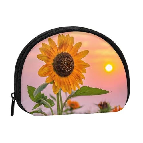 Mini-Aufbewahrungstasche mit inspirierenden Zitaten für Damen, Mädchen, Kinder, Sonnenblume mit Sonnenuntergang, Einheitsgröße von Shunieg